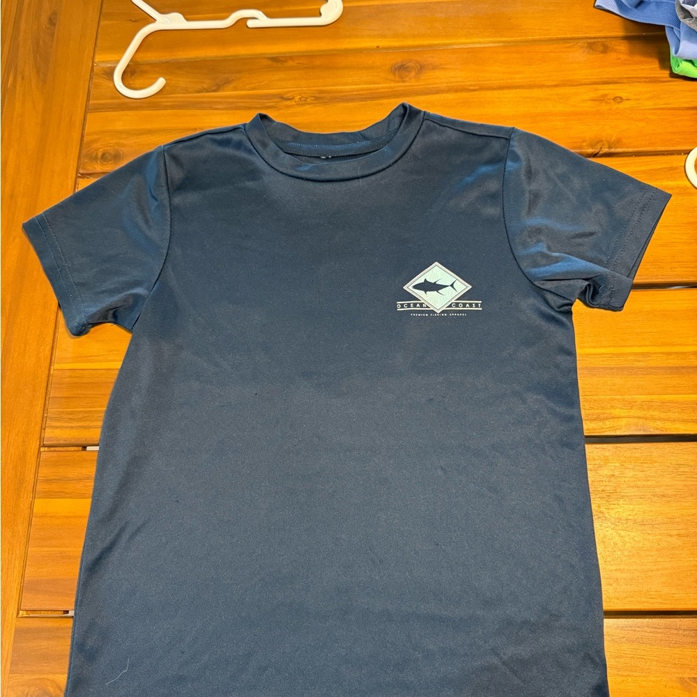Kids Navy Blue Graphic T-Shirt Fishing